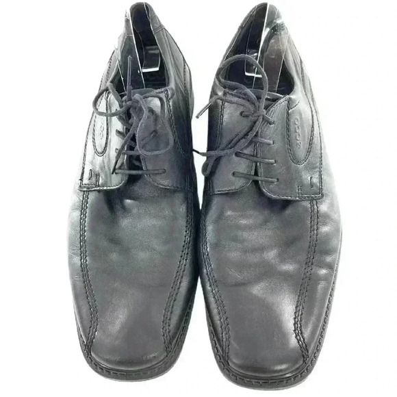 Ecco mens oxfords size 44 black leather lace up square toe main image 7
